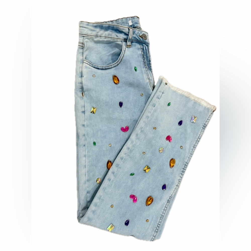Embellished Light Blue Jeans - Picture 4 of 7